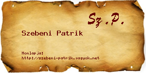 Szebeni Patrik névjegykártya